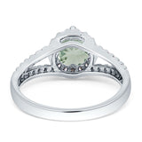 Round Halo Split Shank Gold Ring