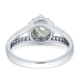 Round Halo Split Shank Gold Ring