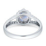 Round Halo Split Shank Gold Ring