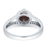 Round Halo Split Shank Gold Ring