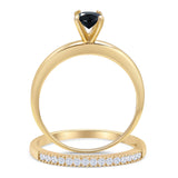 Two Piece Round Solitaire Eternity Gold Ring