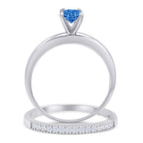 Two Piece Round Solitaire Eternity Gold Ring