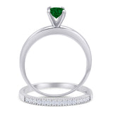 Two Piece Round Solitaire Eternity Gold Ring