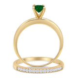 Two Piece Round Solitaire Eternity Gold Ring