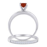 Two Piece Round Solitaire Eternity Gold Ring