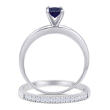 Two Piece Round Solitaire Bridal Gold Ring