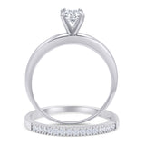 Two Piece Round Solitaire Bridal Gold Ring