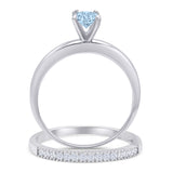 Two Piece Round Solitaire Bridal Gold Ring