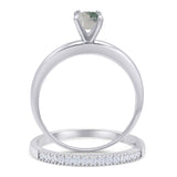 Two Piece Round Solitaire Bridal Gold Ring