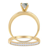Two Piece Round Solitaire Bridal Gold Ring