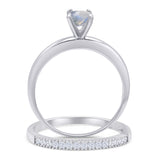Two Piece Round Solitaire Bridal Gold Ring