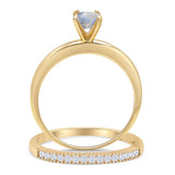 Two Piece Round Solitaire Bridal Gold Ring
