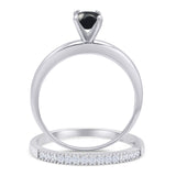 Two Piece Round Solitaire Bridal Gold Ring