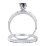Two Piece Round Solitaire Bridal Gold Ring