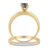 Two Piece Round Solitaire Bridal Gold Ring