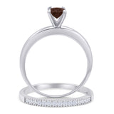 Two Piece Round Solitaire Bridal Gold Ring