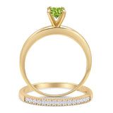 Two Piece Round Solitaire Eternity Gold Ring