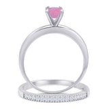 Two Piece Round Solitaire Eternity Gold Ring