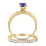 Two Piece Round Solitaire Eternity Gold Ring