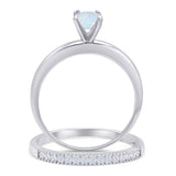 Two Piece Round Solitaire Eternity Gold Ring