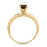 Minimalist Round Solitaire Gold Ring