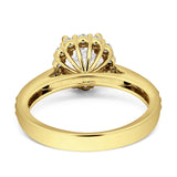 Round Floral Art Deco Gold Ring