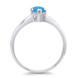 Marquise Lab Created Blue Opal Solitaire Gold Ring