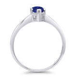 Marquise Blue Sapphire CZ Solitaire Gold Ring