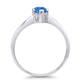 Marquise Blue Topaz CZ Solitaire Gold Ring