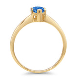 Marquise Blue Topaz CZ Solitaire Gold Ring