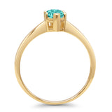 Marquise Paraiba Tourmaline CZ Solitaire Gold Ring