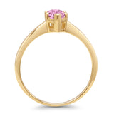 Marquise Pink CZ Solitaire Gold Ring