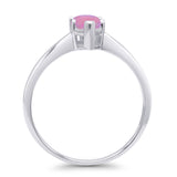 Marquise Lab Created Pink Opal Solitaire Gold Ring