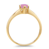Marquise Lab Created Pink Opal Solitaire Gold Ring