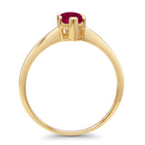 Marquise Ruby CZ Solitaire Gold Ring