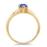 Marquise Tanzanite CZ Solitaire Gold Ring