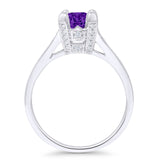 Round Split Shank Diamond Gold Ring