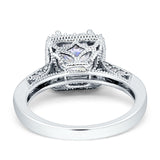 Princess Cut Halo Tapered Ring