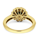 Round Flower Vintage Style Gold Ring