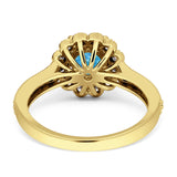 Round Flower Vintage Style Gold Ring