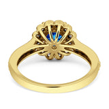 Round Flower Vintage Style Gold Ring