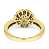 Round Flower Vintage Style Gold Ring