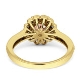 Round Flower Vintage Style Gold Ring
