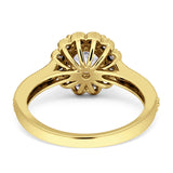 Round Floral Vintage Style Gold Ring