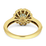 Round Floral Vintage Style Gold Ring