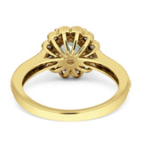 Round Floral Vintage Style Gold Ring