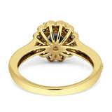 Round Floral Vintage Style Gold Ring