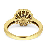Round Floral Vintage Style Gold Ring