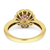 Round Flower Vintage Style Gold Ring