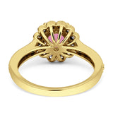 Round Flower Vintage Style Gold Ring